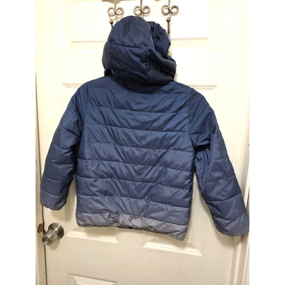 Abercrombie Kids Blue Gradient Puffer Jacket With Hood Size 7/8 - Picture 5 of 12